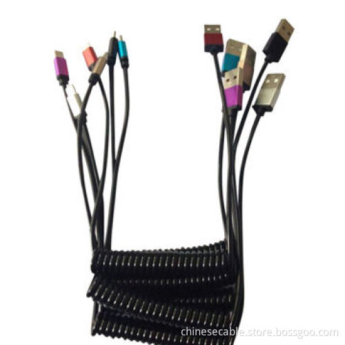 USB Data Sync Charging Coiled Cable, compatible with all OS versions